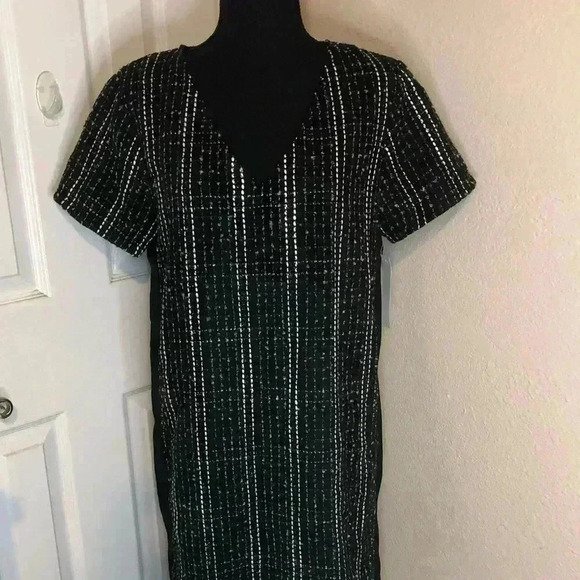 Venus black and white Tweed Mini dress size 8 - Picture 5 of 16
